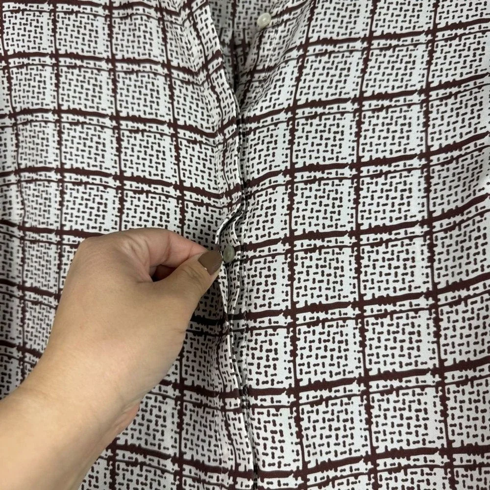 J. Crew Collection Silk Twill Speckled Plaid Blouse Tunic Gold Blue Womens Small